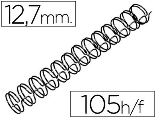 Espiral gbc preta modelo wire 3:1 12,7 mm n.8 com capacidade para 105 folhas , Gbc , 43818 , 5019577190392